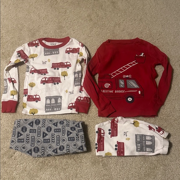 Carters boys fire truck pajama sets size 4T - Picture 1 of 4